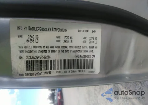 2005 Chrysler 300 Touring z USA, uszkodzony, nr VIN 2C3JA53G45H512214